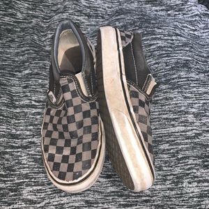 kids slip on checkered vans